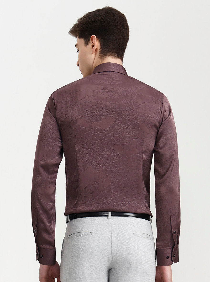Dusty Pink Solid Slim Fit Party Wear Shirt | Wyre