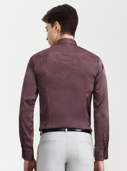 Dusty Pink Solid Slim Fit Party Wear Shirt | Wyre