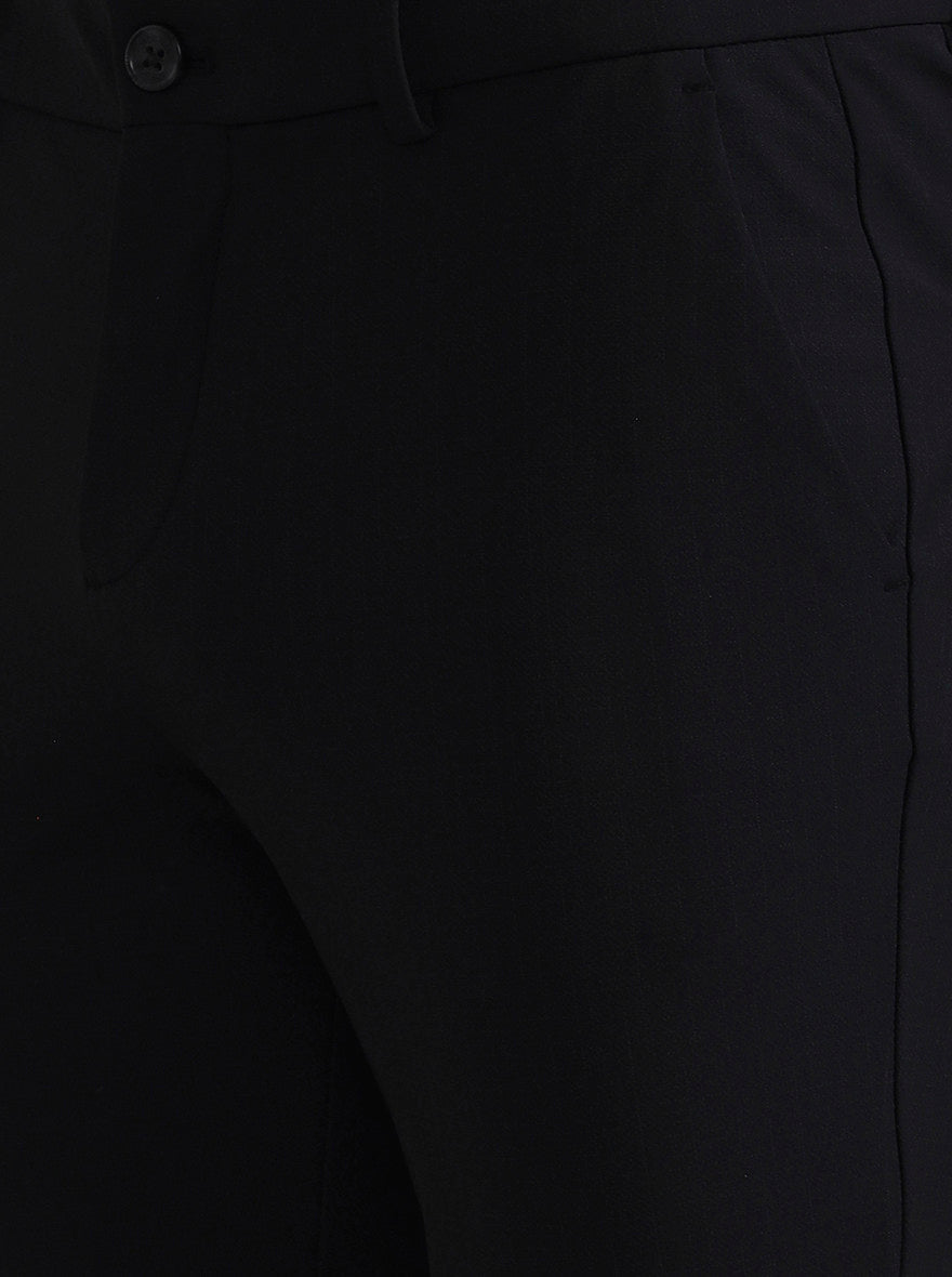 Black Solid Venice Fit Casual Trouser | JadeBlue