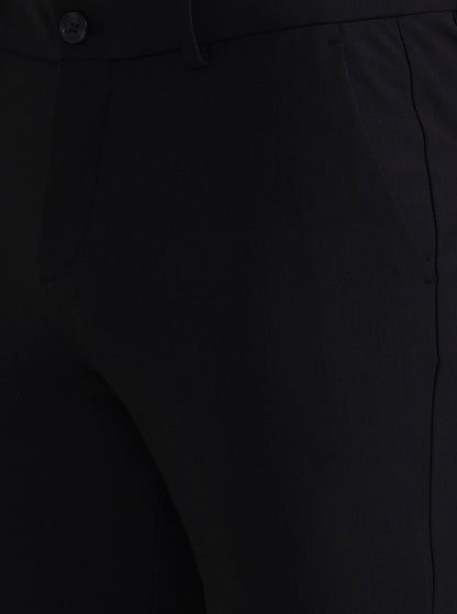 Black Solid Venice Fit Casual Trouser | JadeBlue
