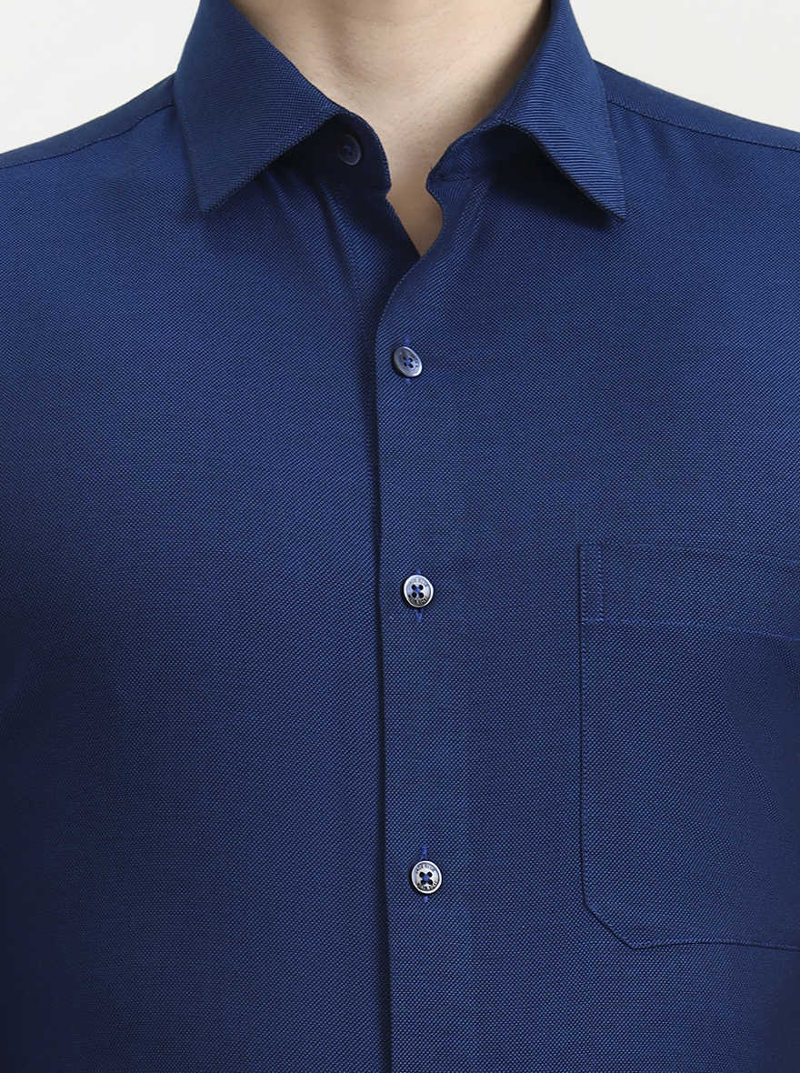 Royal Blue Solid Regular Fit Formal Shirt | JadeBlue