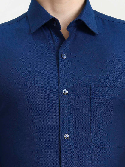 Royal Blue Solid Regular Fit Formal Shirt | JadeBlue