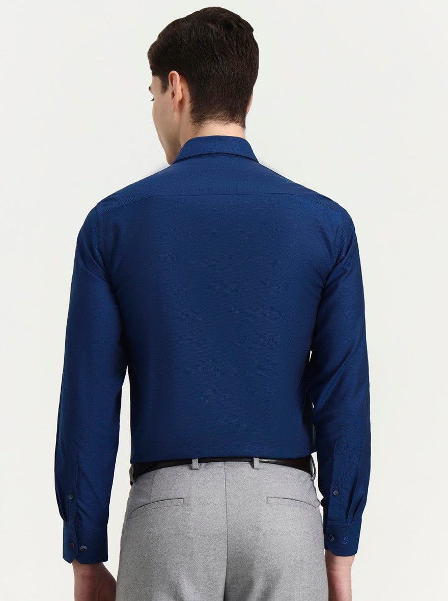 Royal Blue Solid Regular Fit Formal Shirt | JadeBlue