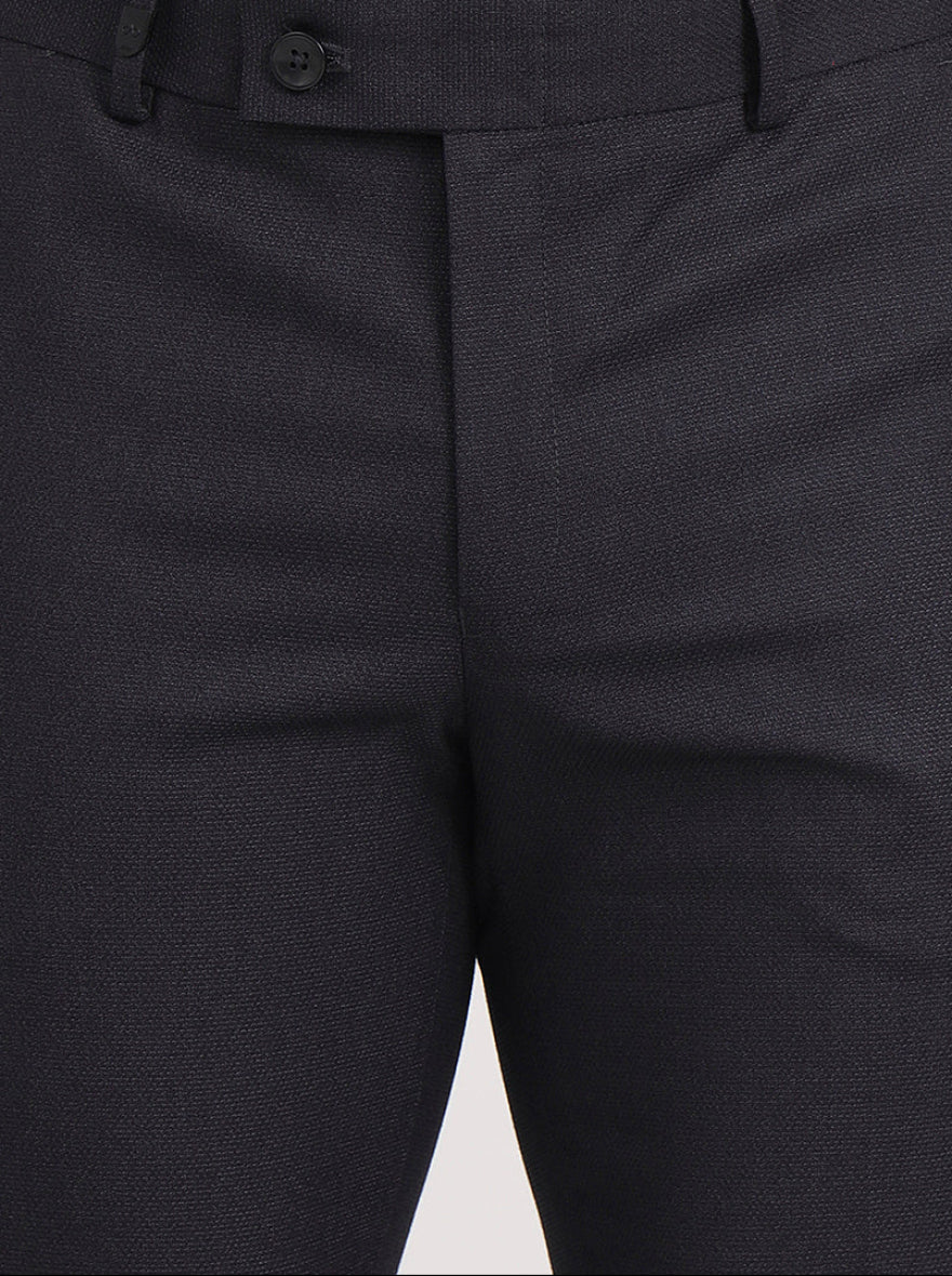 Dark Grey Solid Slim Fit Formal Trouser | JB Studio