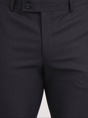 Dark Grey Solid Slim Fit Formal Trouser | JB Studio