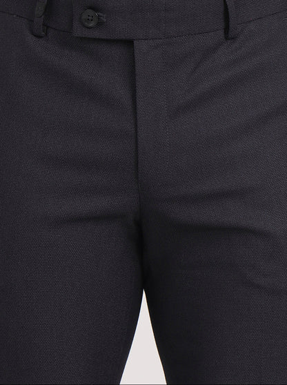 Dark Grey Solid Slim Fit Formal Trouser | JB Studio