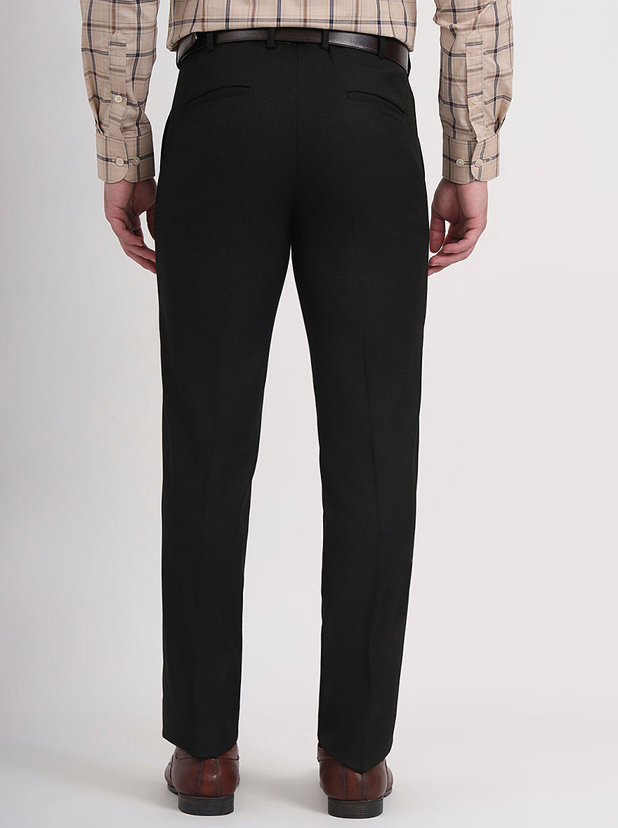 Black Solid Slim Fit Formal Trouser | JB Studio