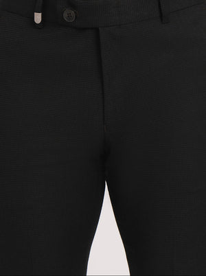 Black Solid Slim Fit Formal Trouser | JB Studio