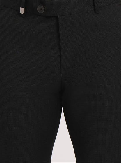 Black Solid Slim Fit Formal Trouser | JB Studio