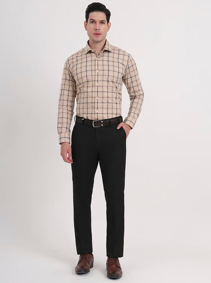 Black Solid Slim Fit Formal Trouser | JB Studio