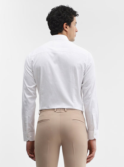White Printed Slim Fit Party Wear Shirt | Wyre