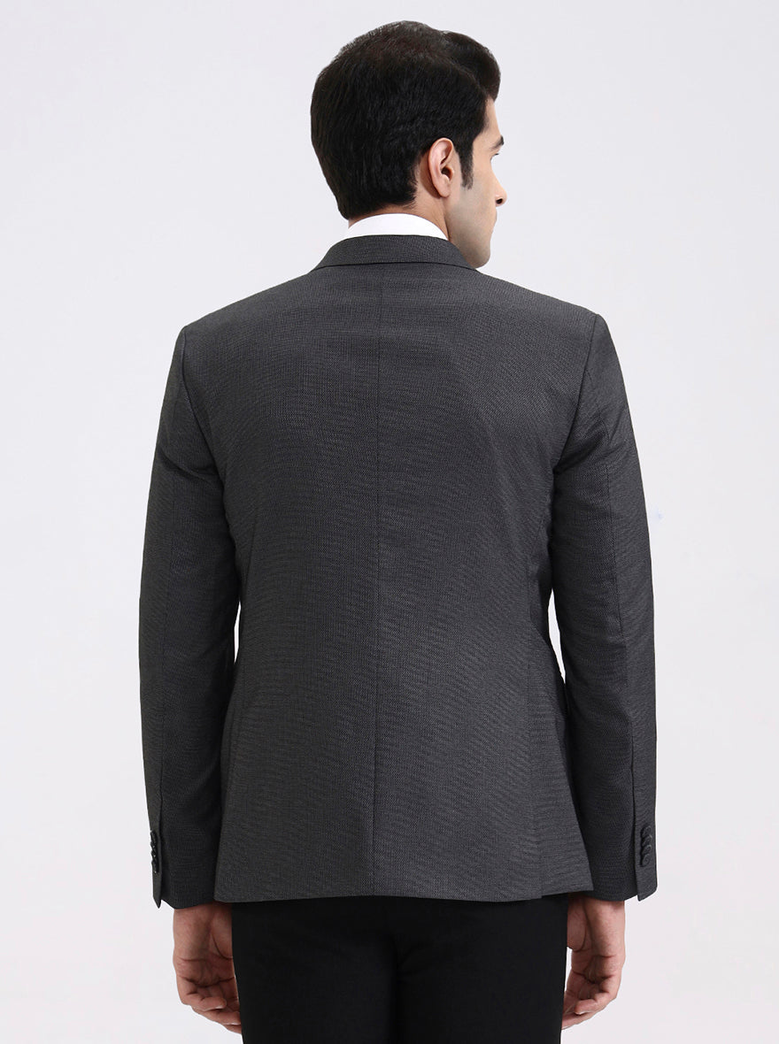 Dark Grey Solid Regular Fit Blazer | JadeBlue