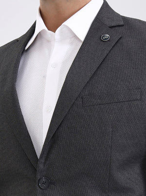 Dark Grey Solid Regular Fit Blazer | JadeBlue