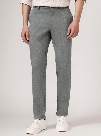 Pista Grey Solid Venice Fit Casual Trouser | JadeBlue