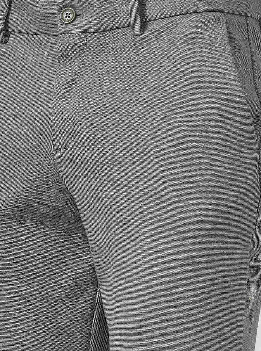 Pista Grey Solid Venice Fit Casual Trouser | JadeBlue