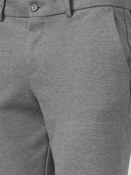 Pista Grey Solid Venice Fit Casual Trouser | JadeBlue