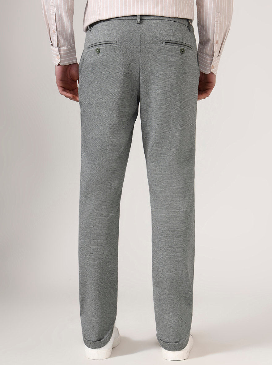 Pista Grey Solid Venice Fit Casual Trouser | JadeBlue