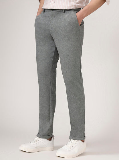 Pista Grey Solid Venice Fit Casual Trouser | JadeBlue