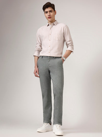 Pista Grey Solid Venice Fit Casual Trouser | JadeBlue