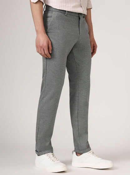 Pista Grey Solid Venice Fit Casual Trouser | JadeBlue