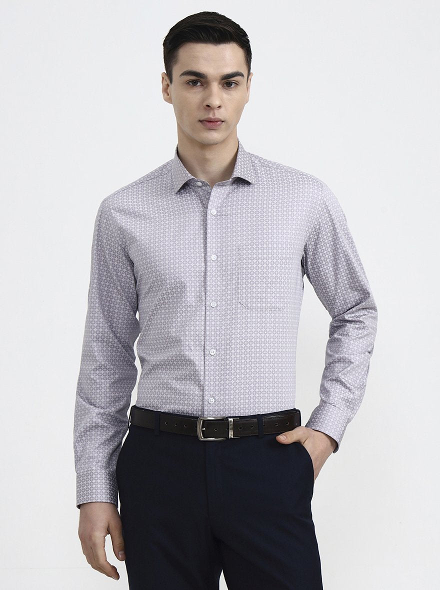 Purple Printed Slim Fit Formal Shirt | Greenfibre