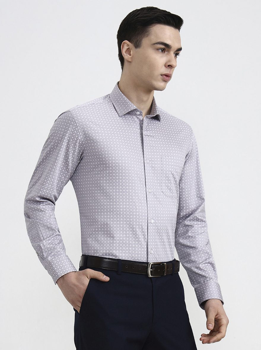 Purple Printed Slim Fit Formal Shirt | Greenfibre