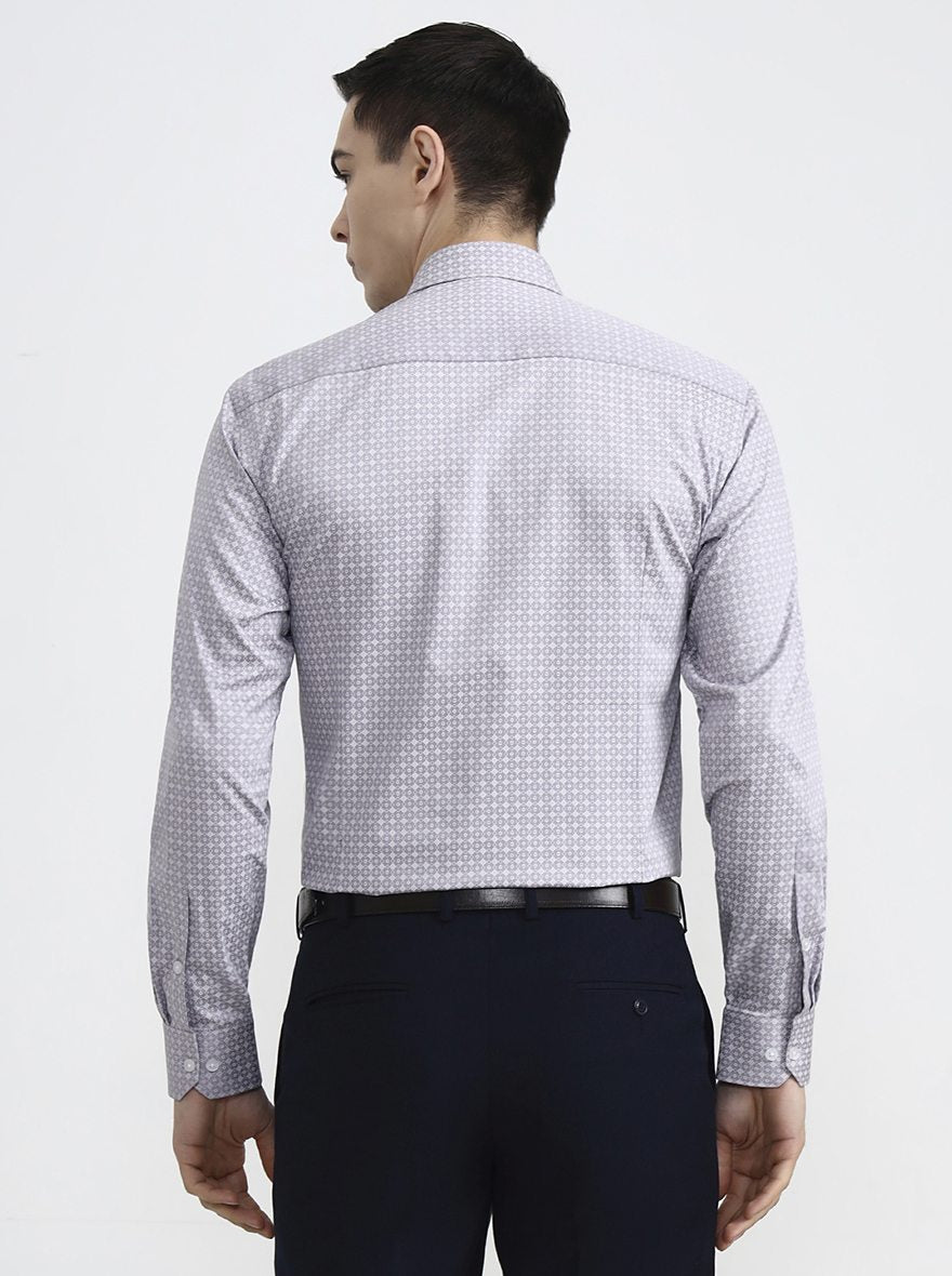 Purple Printed Slim Fit Formal Shirt | Greenfibre