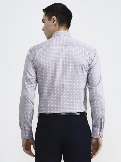 Purple Printed Slim Fit Formal Shirt | Greenfibre