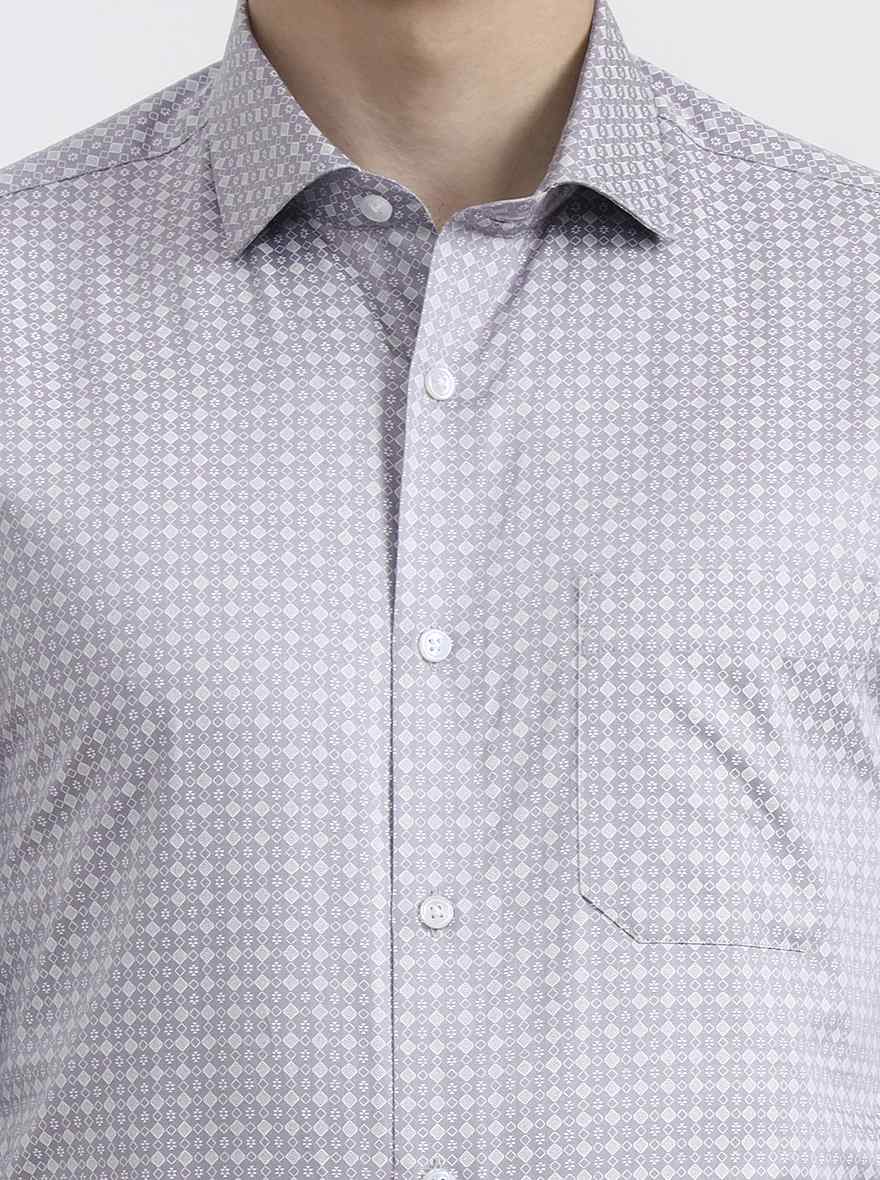 Purple Printed Slim Fit Formal Shirt | Greenfibre