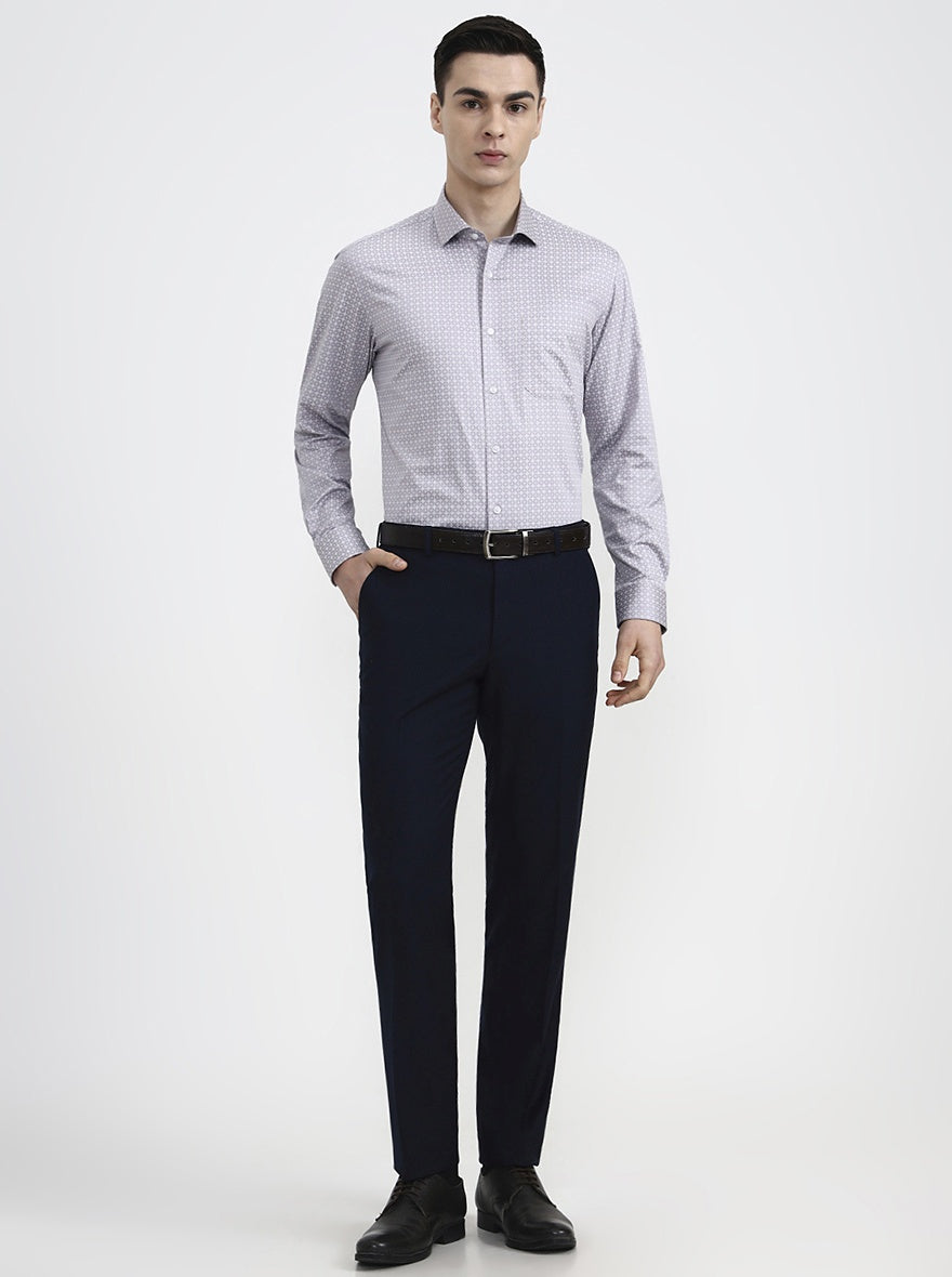 Purple Printed Slim Fit Formal Shirt | Greenfibre