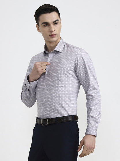 Purple Printed Slim Fit Formal Shirt | Greenfibre