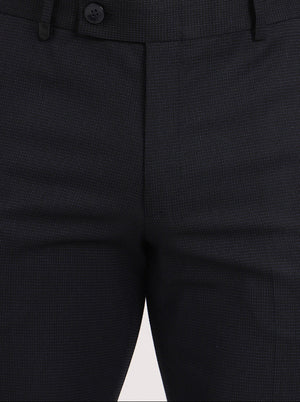 Blue Solid Slim Fit Formal Trouser | JB Studio