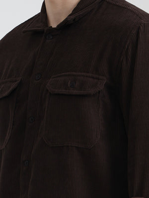 Brown Solid Slim Fit Casual Shirt | JadeBlue