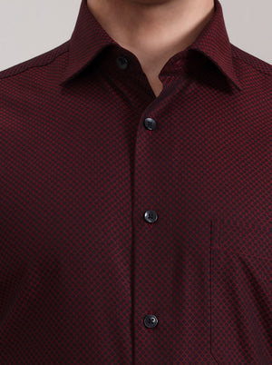 Maroon Solid Slim Fit Formal Shirt | Metal