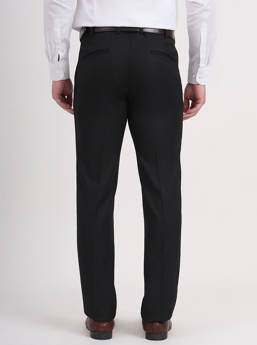 Dark Grey Solid Slim Fit Formal Trouser | JB Studio