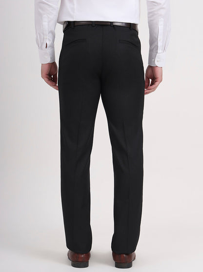 Dark Grey Solid Slim Fit Formal Trouser | JB Studio