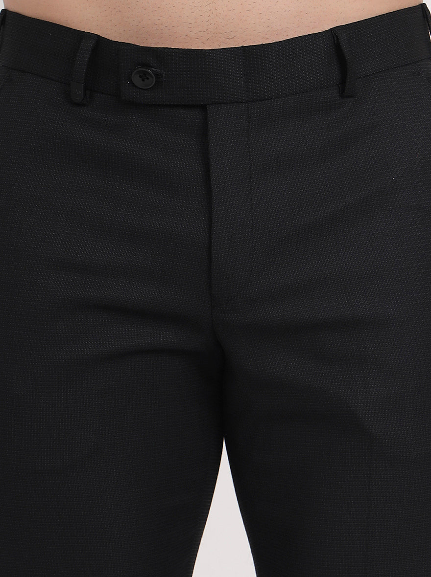 Dark Grey Solid Slim Fit Formal Trouser | JB Studio