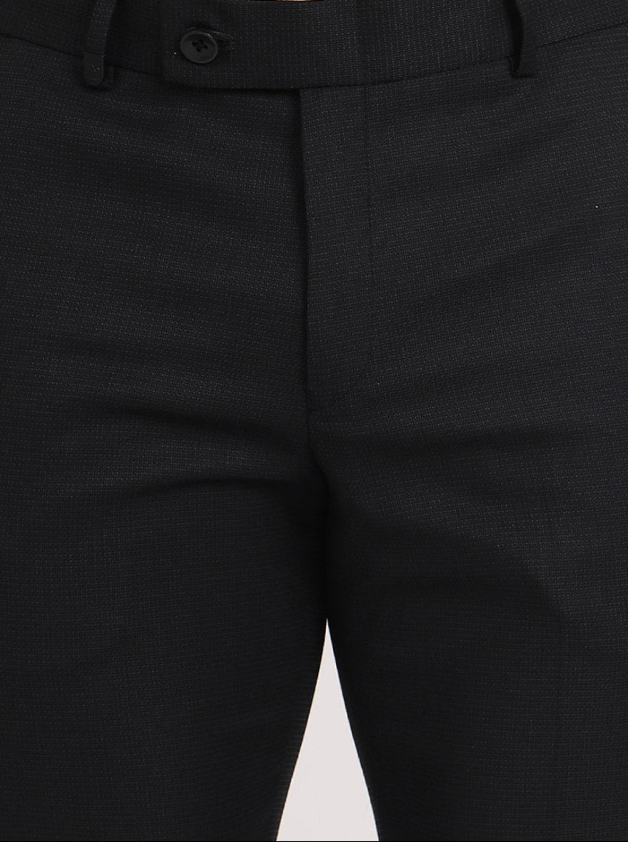Dark Grey Solid Slim Fit Formal Trouser | JB Studio
