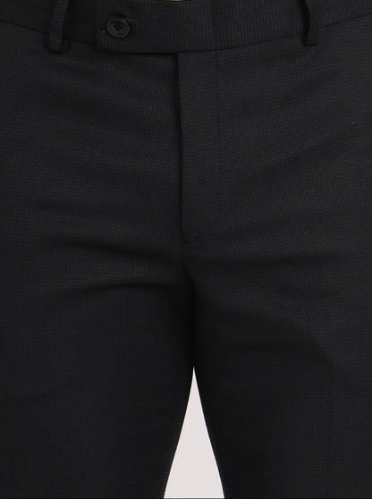 Dark Grey Solid Slim Fit Formal Trouser | JB Studio
