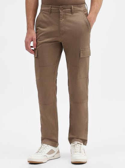 Brown Solid Slim Fit Cargo Pant | JadeBlue