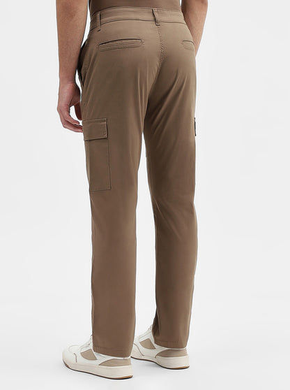 Brown Solid Slim Fit Cargo Pant | JadeBlue