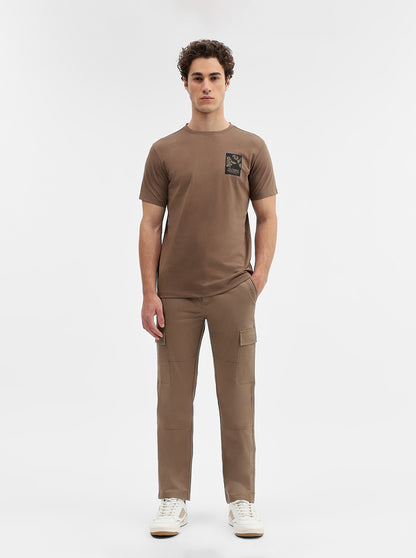 Brown Solid Slim Fit Cargo Pant | JadeBlue