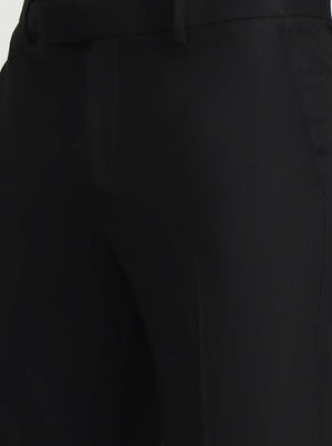 Black Solid Slim Fit Formal Trouser | Greenfibre