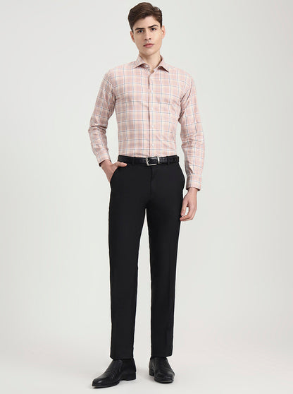 Black Solid Slim Fit Formal Trouser | Greenfibre
