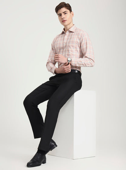 Black Solid Slim Fit Formal Trouser | Greenfibre