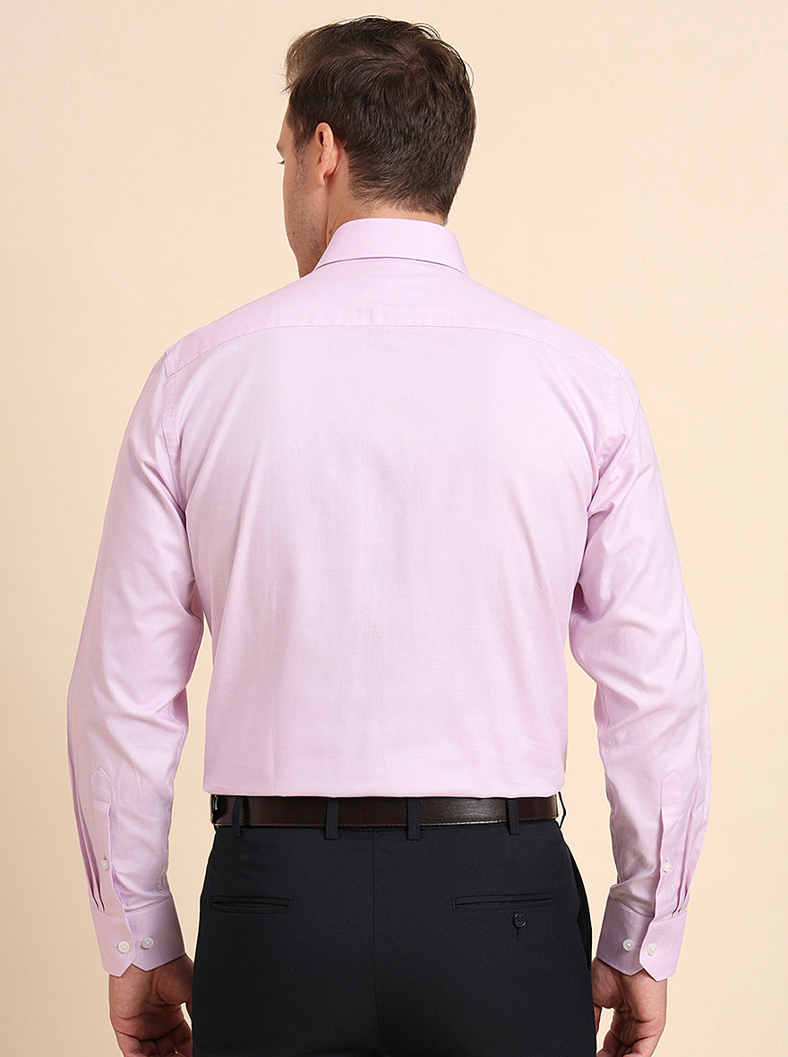 Pink Solid Regular Fit Formal Shirt | JadeBlue