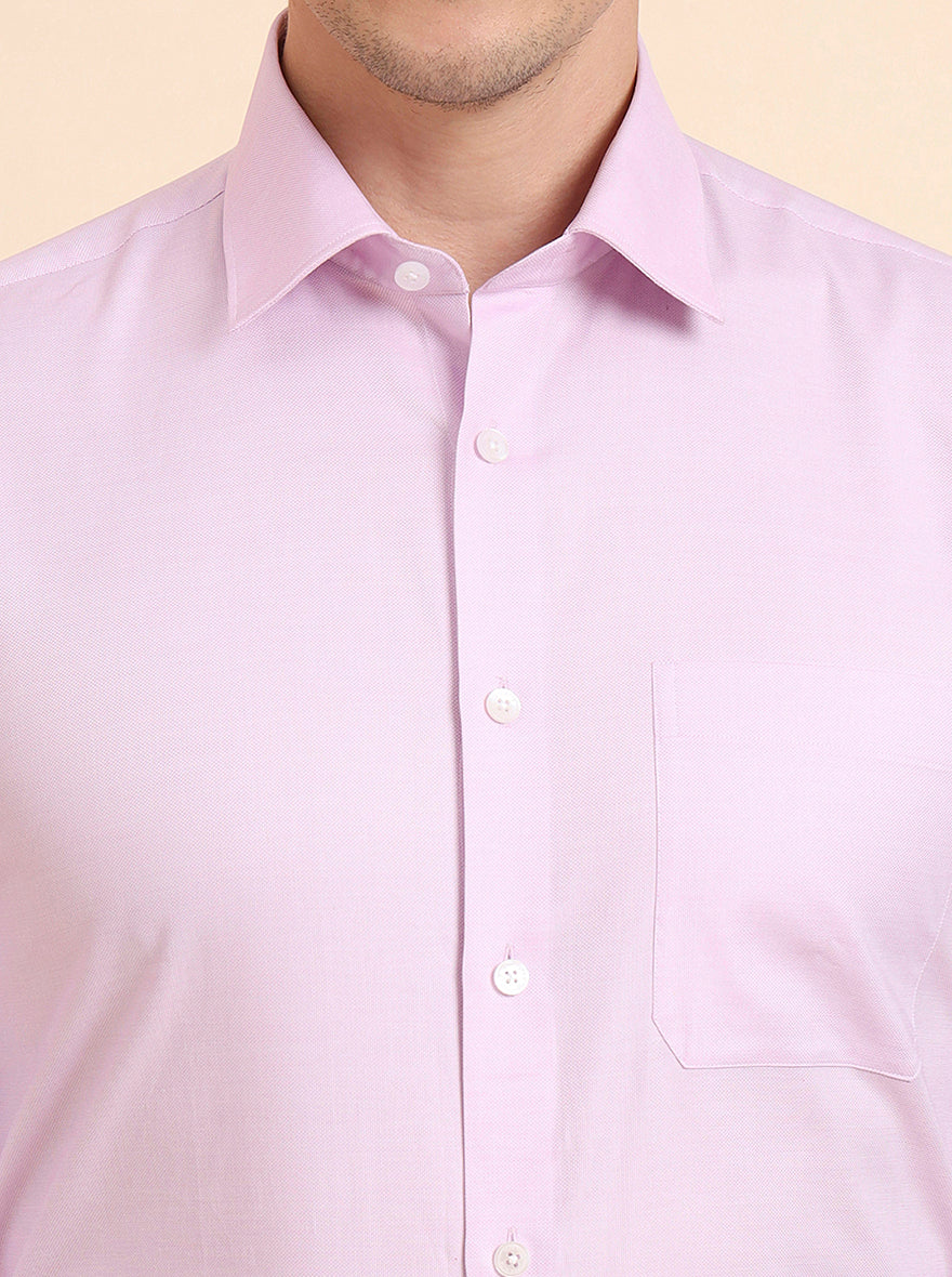 Pink Solid Regular Fit Formal Shirt | JadeBlue
