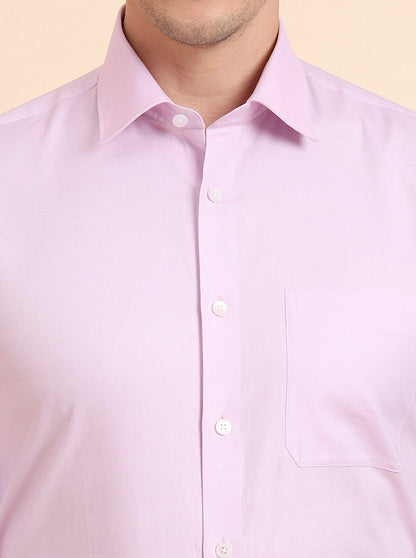 Pink Solid Regular Fit Formal Shirt | JadeBlue