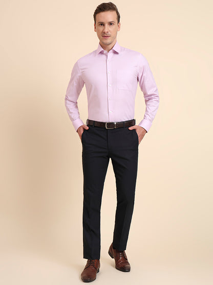 Pink Solid Regular Fit Formal Shirt | JadeBlue
