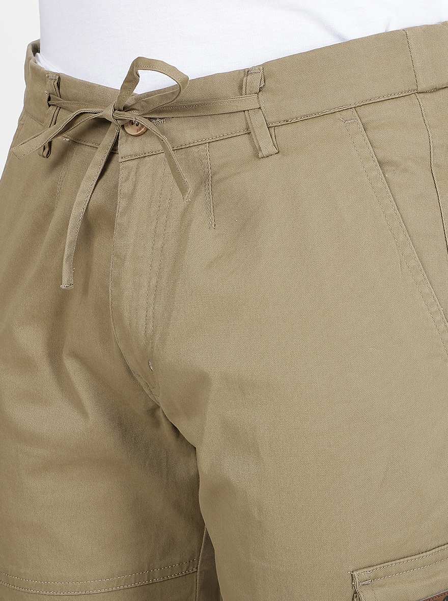 Khaki Solid Slim Fit Track Pant | JadeBlue